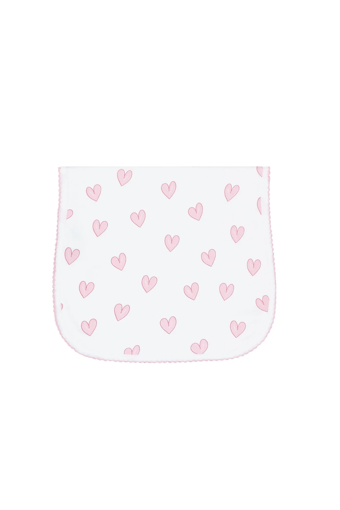 Pink Heart Print Burp Cloth