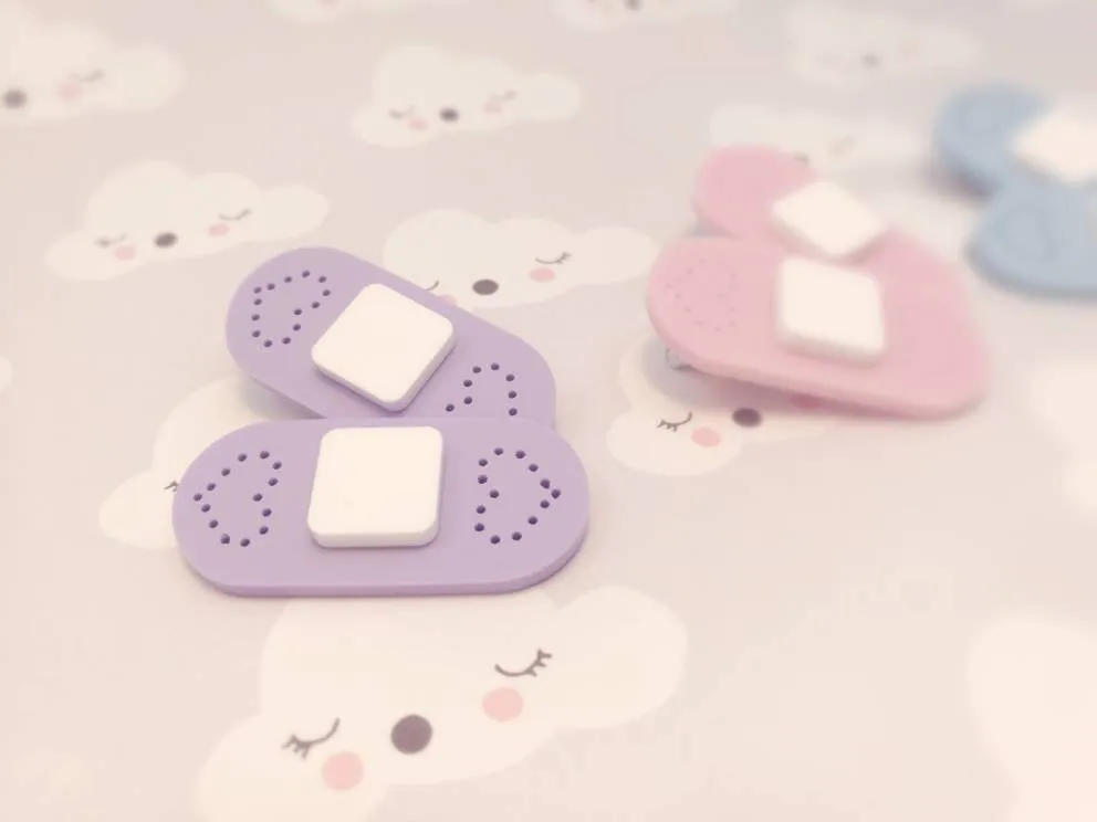 Pink Pastel Bandaid Hair Clips