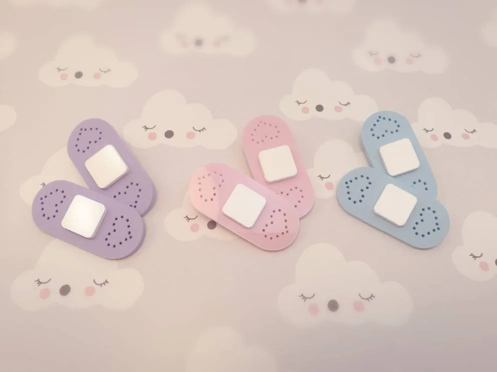 Pink Pastel Bandaid Hair Clips