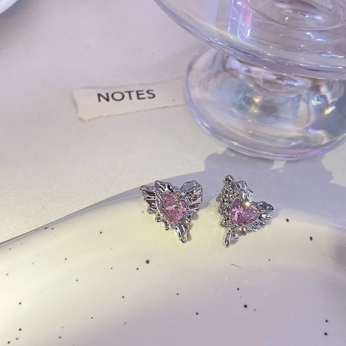 Pink Rhinestone Earrings (Multi-Styles)