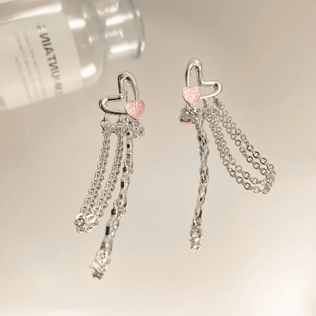 Pink Rhinestone Earrings (Multi-Styles)