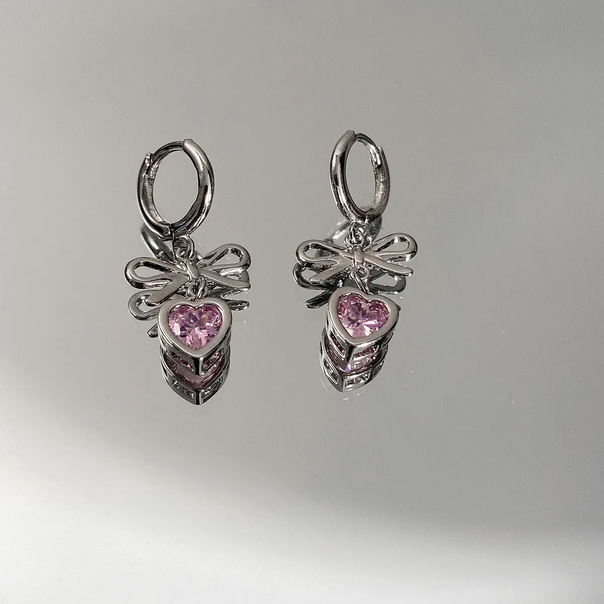 Pink Rhinestone Earrings (Multi-Styles)