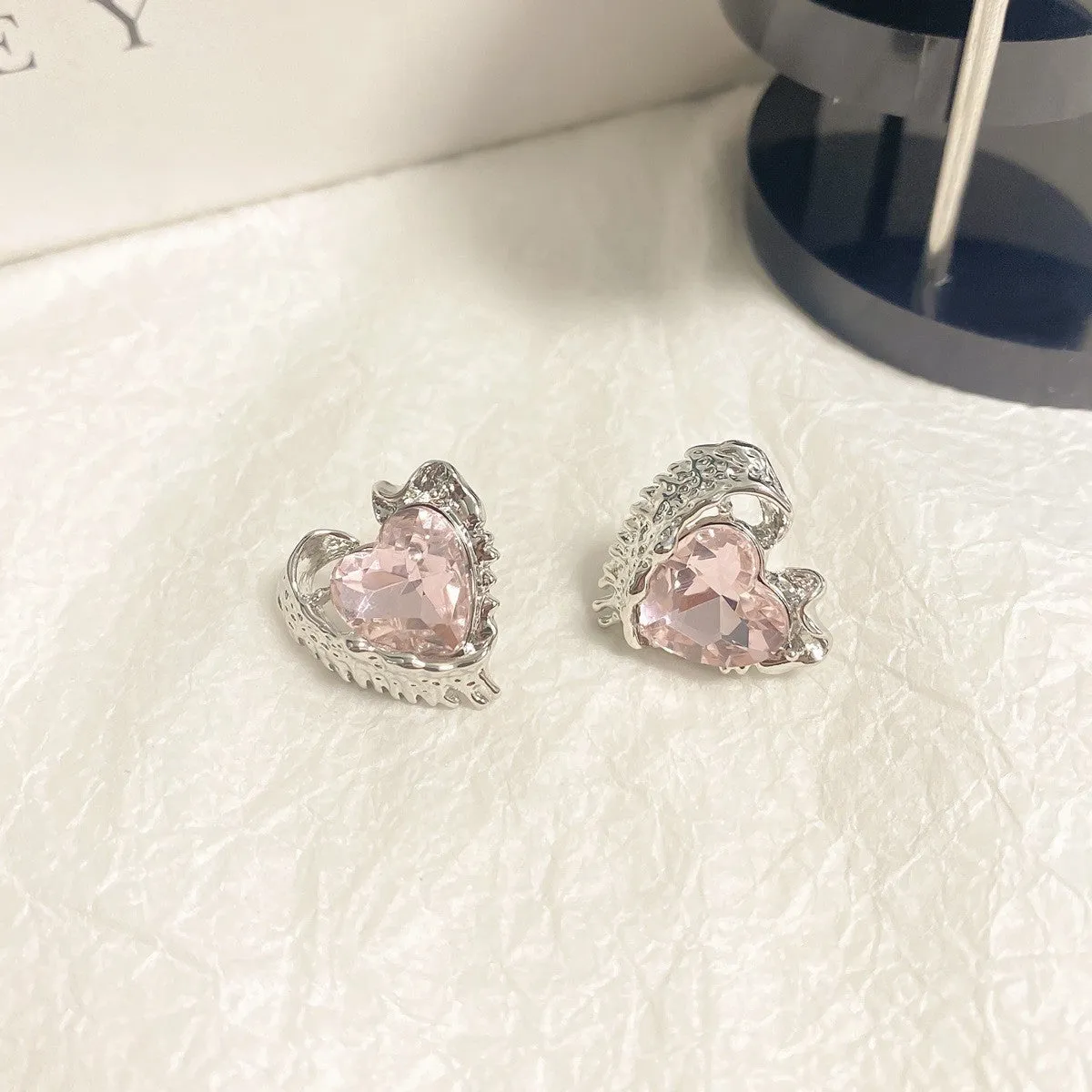 Pink Rhinestone Earrings (Multi-Styles)