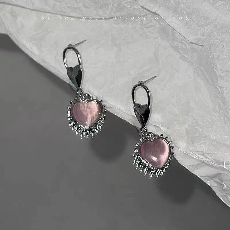 Pink Rhinestone Earrings (Multi-Styles)