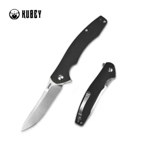 Pretender EDC Liner Lock Folding Knife Black G10 Handle (3.7 Satin D2)KU177