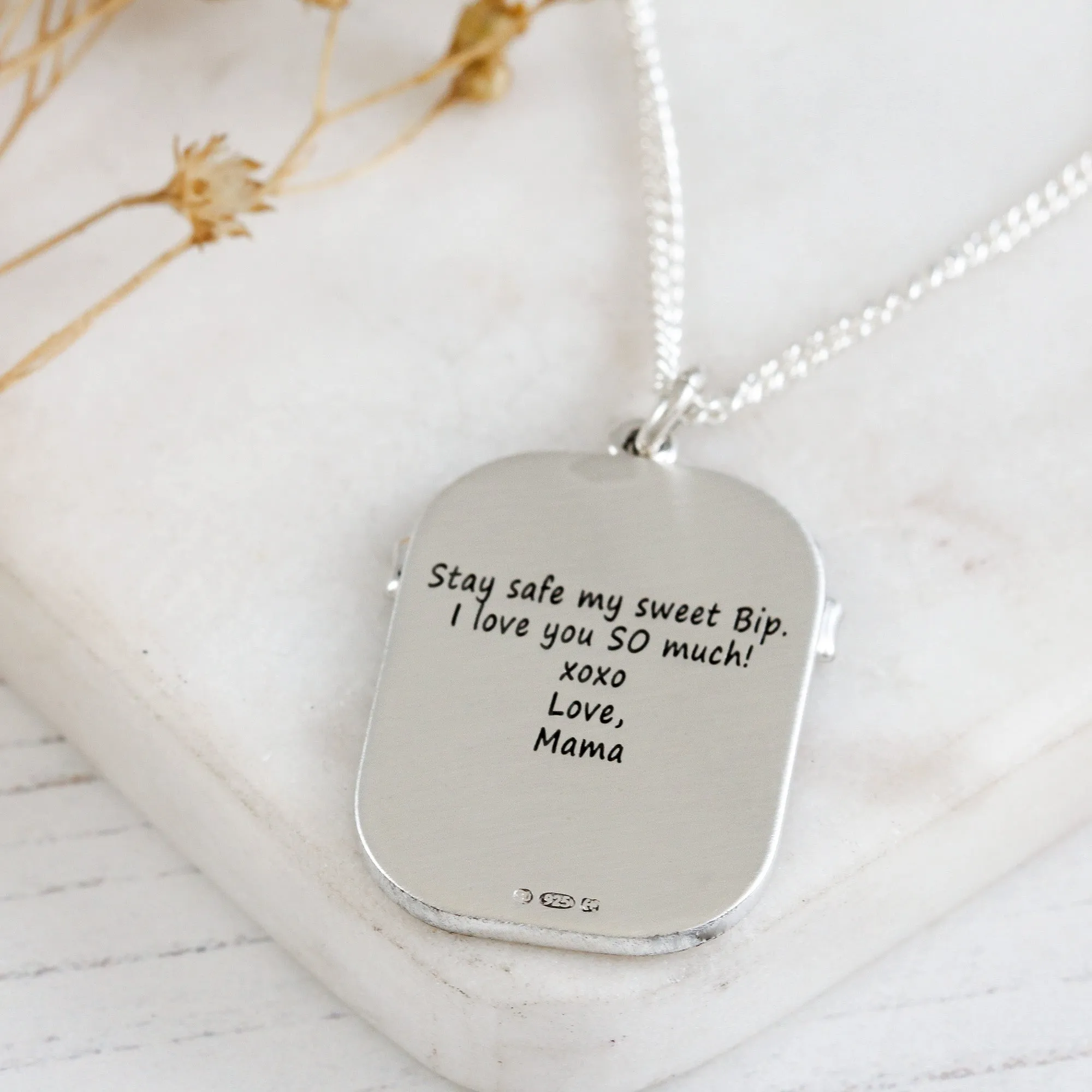 Protectus' St Christopher Dog Tag Personalised Silver Necklace