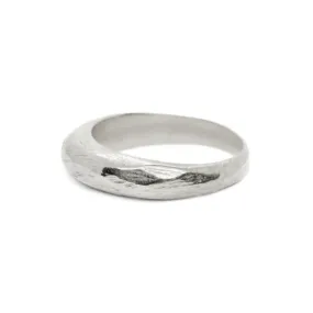 Reyes Skinny Carved Ring, Silver