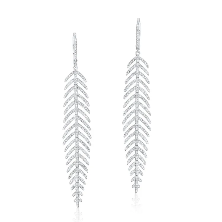 Statement Leaf Diamond Earrings