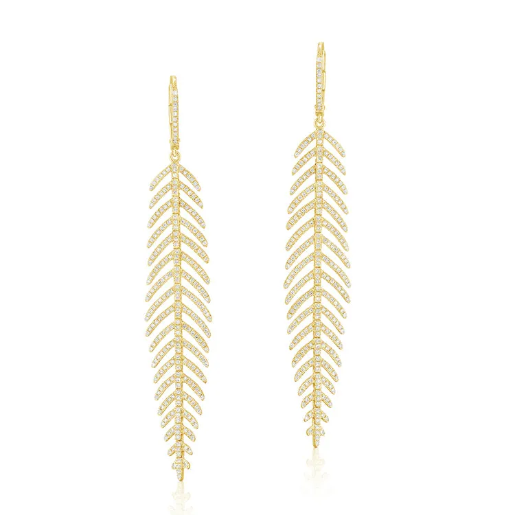 Statement Leaf Diamond Earrings