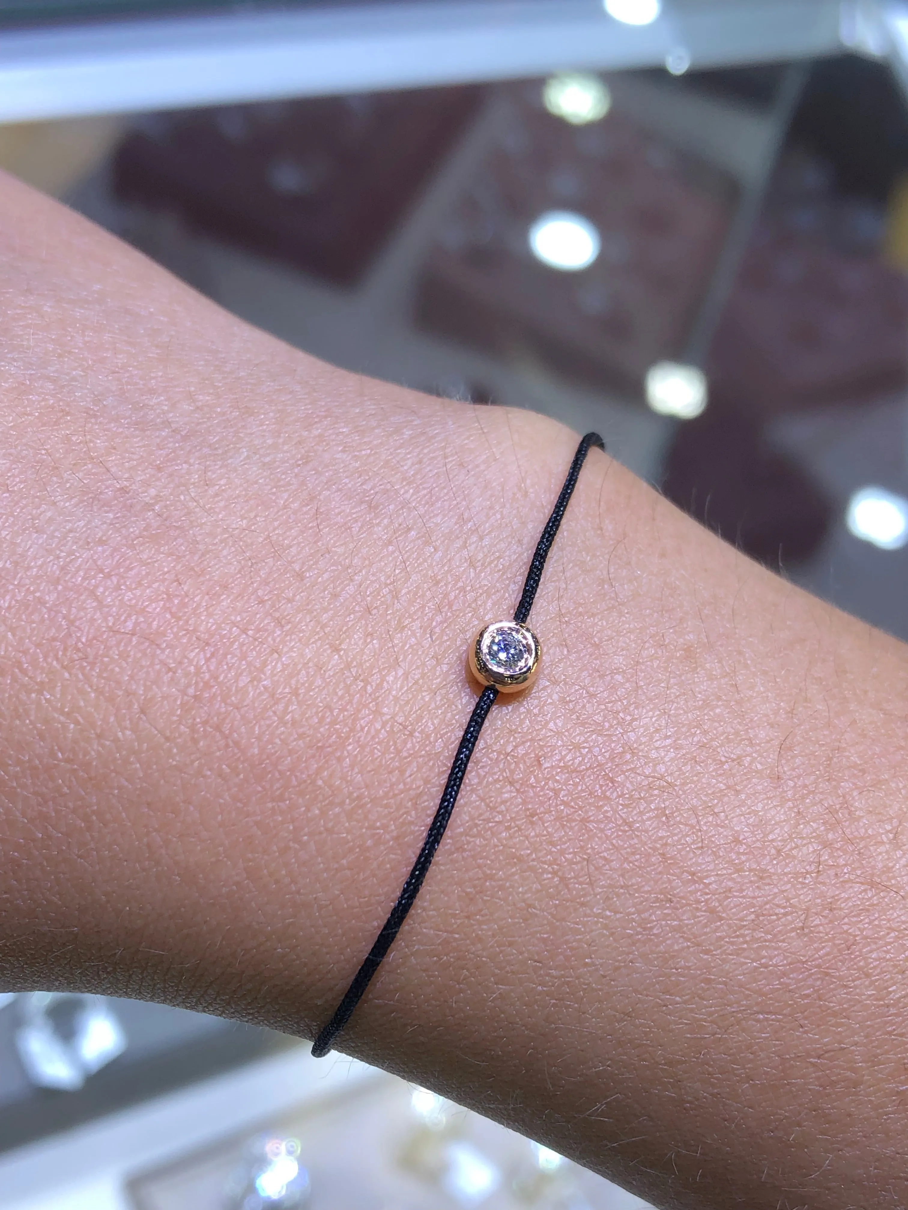 String Diamond Bezel Bracelet