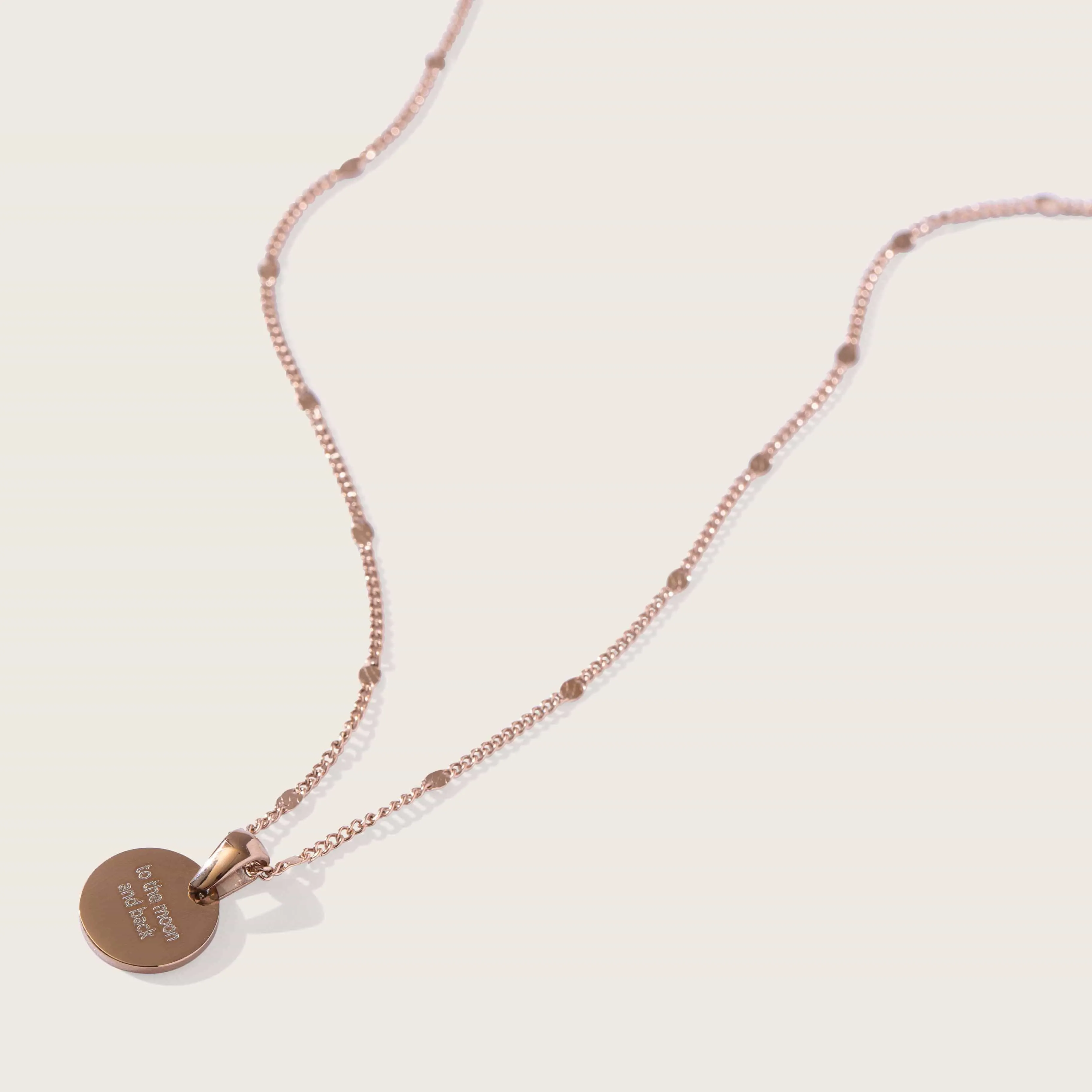 Sun Drop Engravable Necklace in Rose Gold