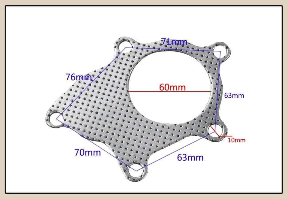 T3-T4 5-BOLT B/D SERIES TURBO MANIFOLD DOWNPIPE EXHAUST GRAPHITE ALUMINUM GASKET JR4953