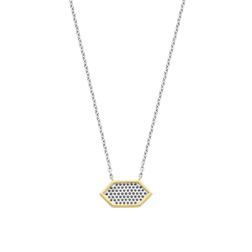 Ti Sento Geometric Pave Pendant Necklace