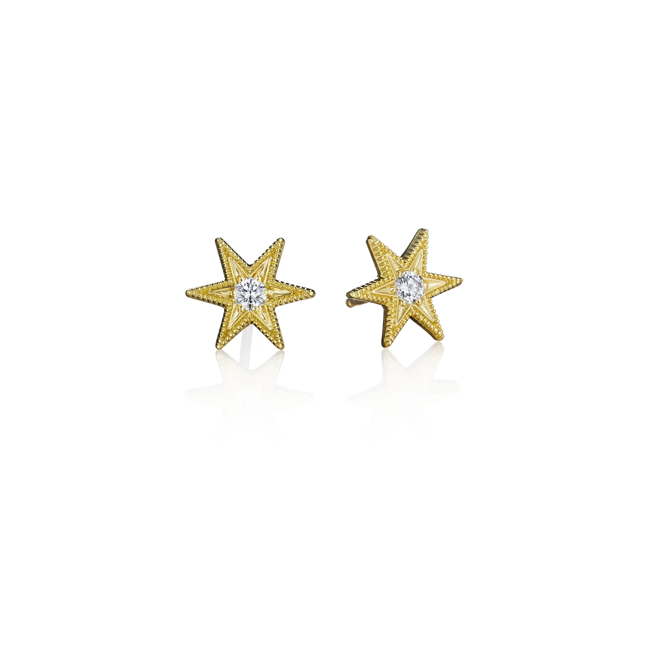 Tiny Six Point Star Stud Earrings