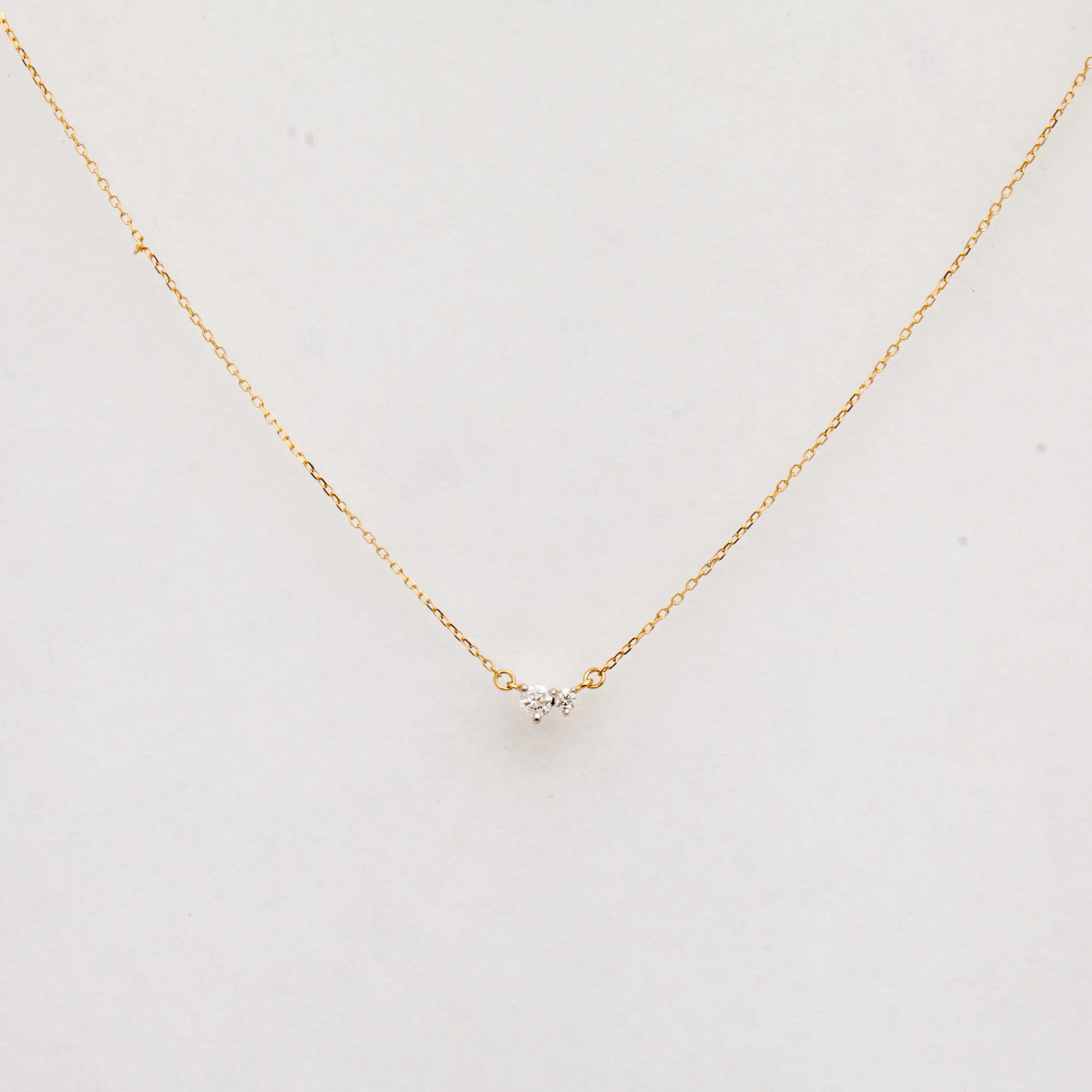 Tiny Two Diamonds Amigos Necklace