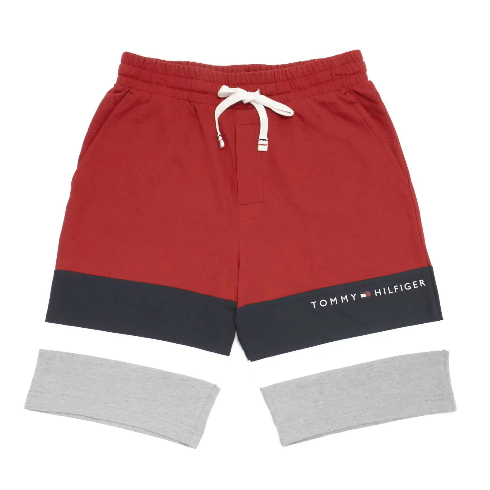 Tommy Hilfiger Mens Block Stripe Shorts - Red/DarkNavy