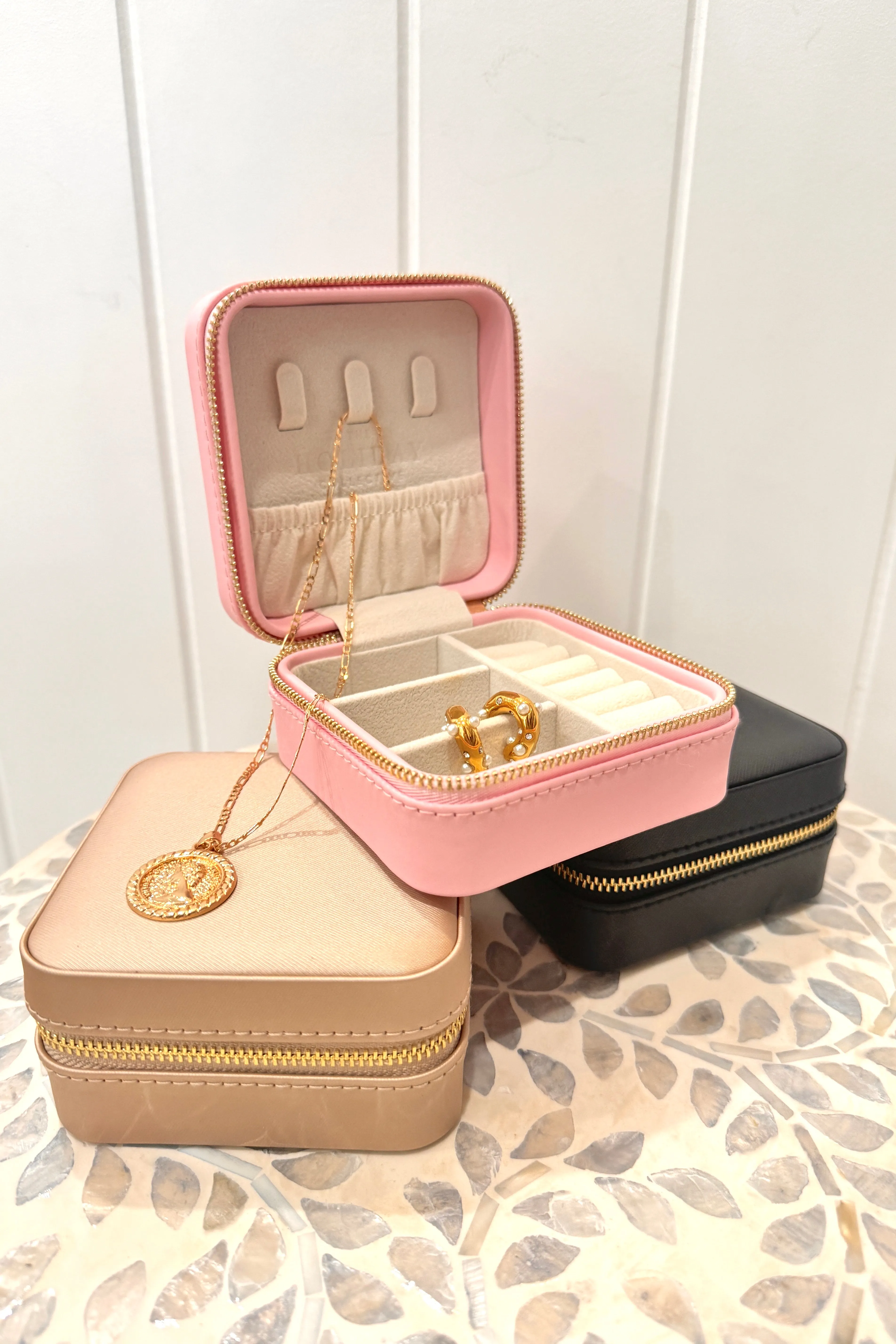 Travel Jewellery Box, Taupe