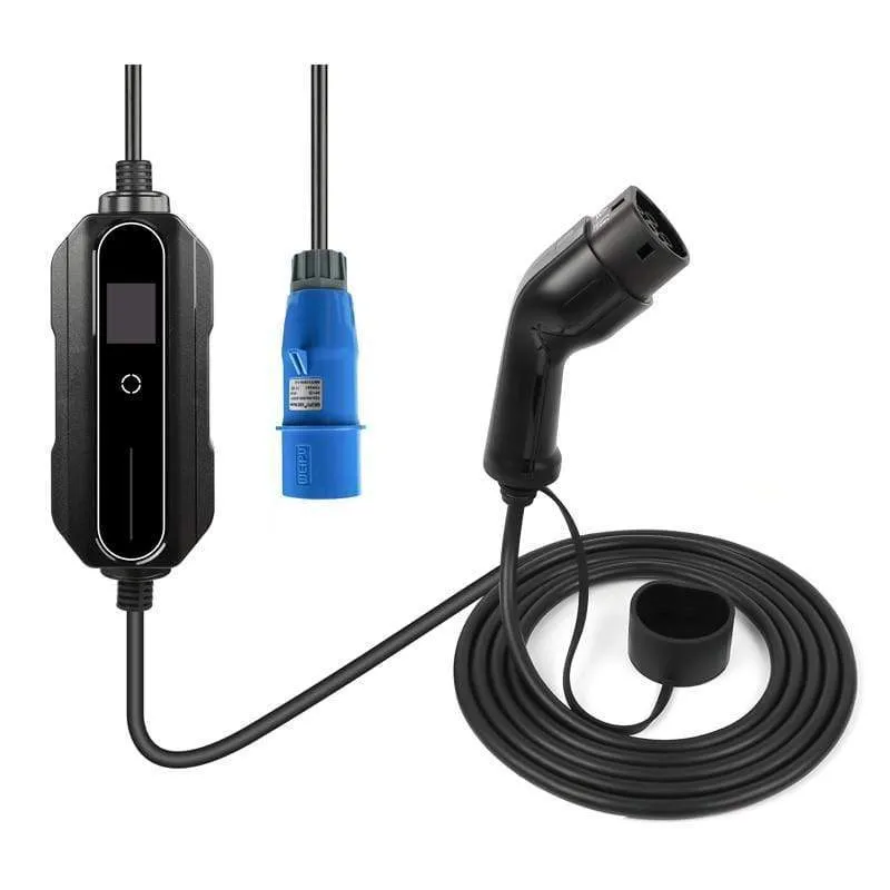 Type 2 EV Charger 32 Amp Portable Electric Vehicle Charger, CEE Plug 220V-240V Car Charging Cable, IEC 62196-2