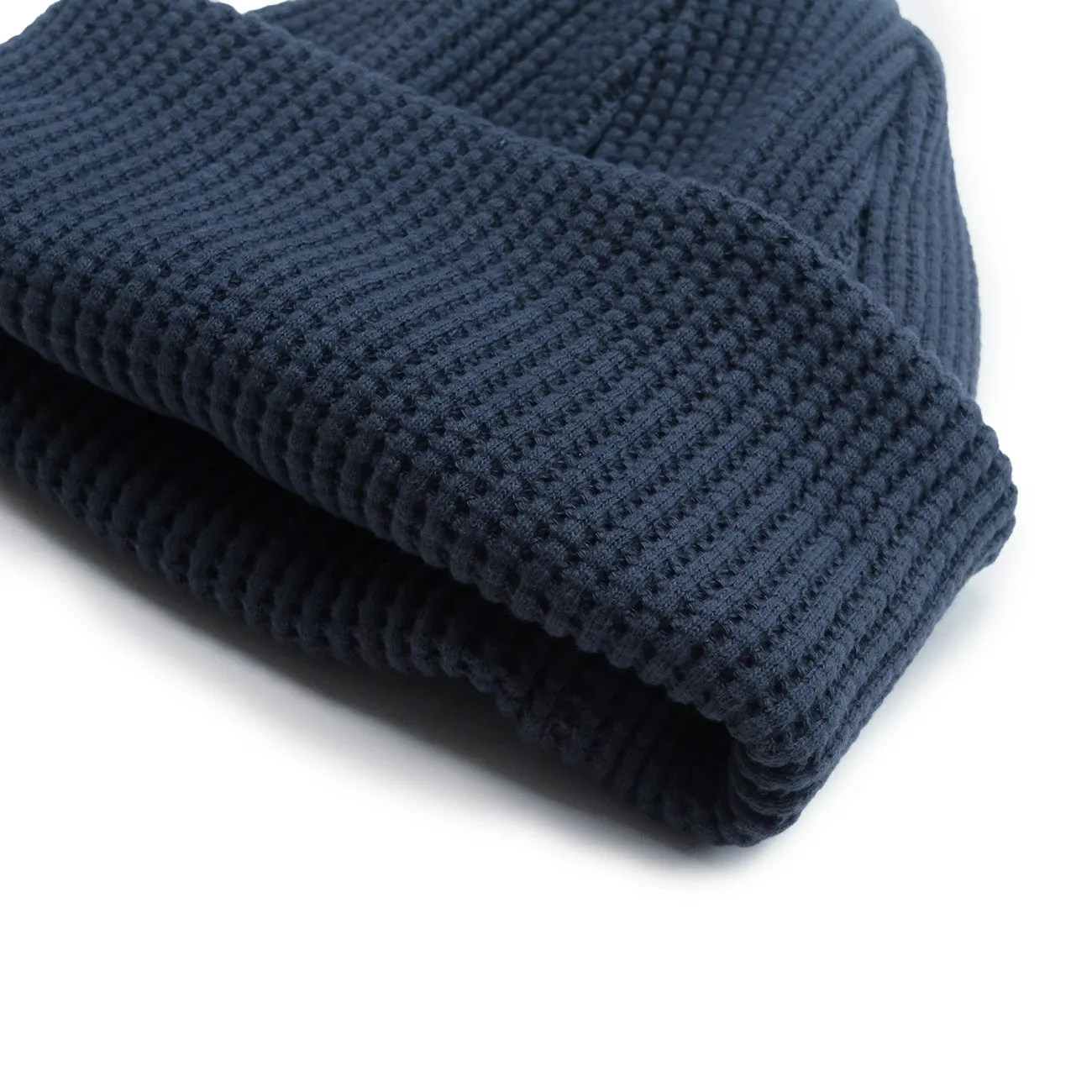 Waffle Knit Cap - Dark Blue Grey