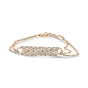 White Diamond Tag Bracelet